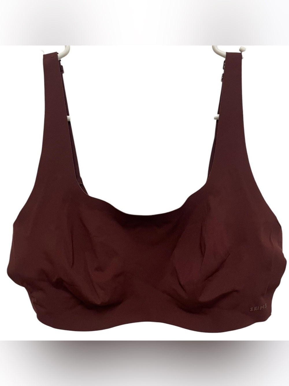 Skims scoop wireless bra bralette in oxblood